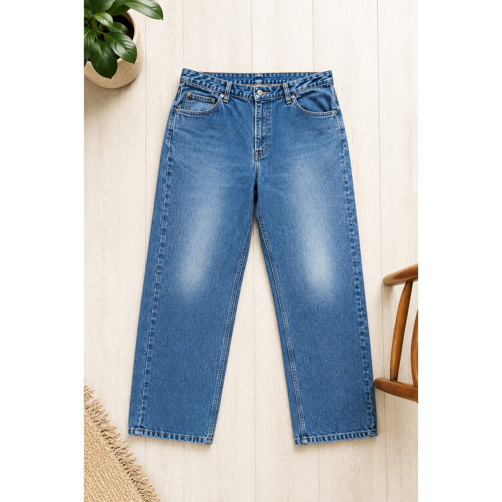 Wrangler Authentic Relaxed Fit Jeans 40x32 100% Cotton Blue Denim Made Mexico